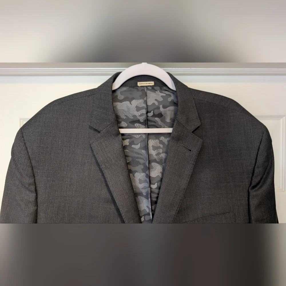 Joseph Abboud Just One Earth Dark Gray Slim Fit Blazer Sport Coat Super 120's - Picture 10 of 16